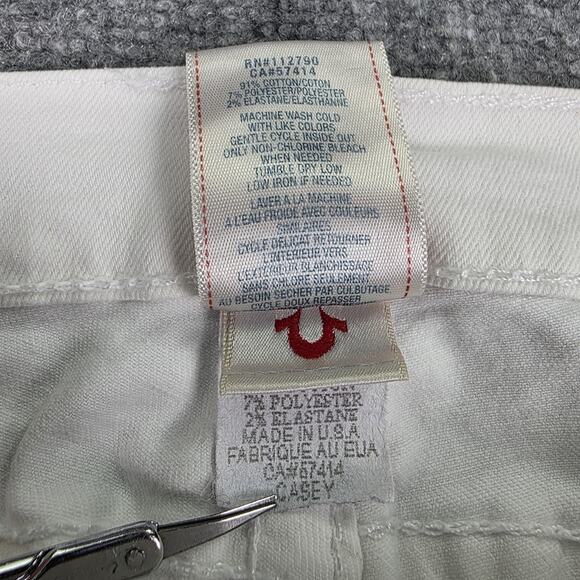True Religion Jeans Womens 31 White Casey Low Rise Skinny Stretch Denim USA - Picture 15 of 16